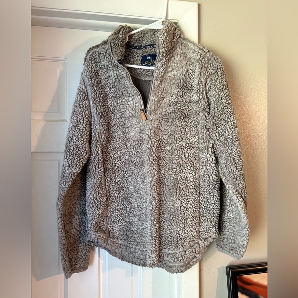 Simply Southern Gray Fleece Quarter-Zip Pullover